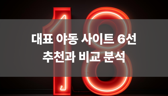대표 야동 사이트 6선 추천과 비교 분석